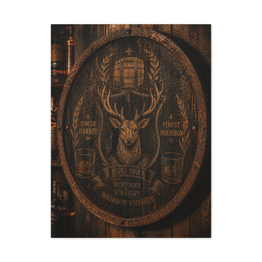 Bourbon Barrel Crest Wall Art & Canvas Print