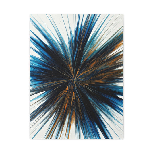 Deep Blue Starburst Abstract Wall Art & Canvas Prints