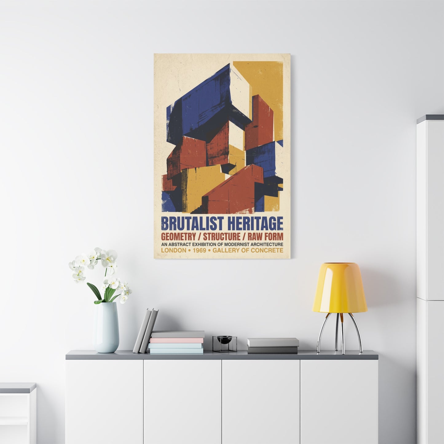 Brutalist Heritage Poster Geometry Wall Art & Canvas Print