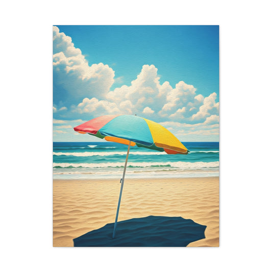 Summer Umbrella by the Shore Wall Art & Canvas Prints