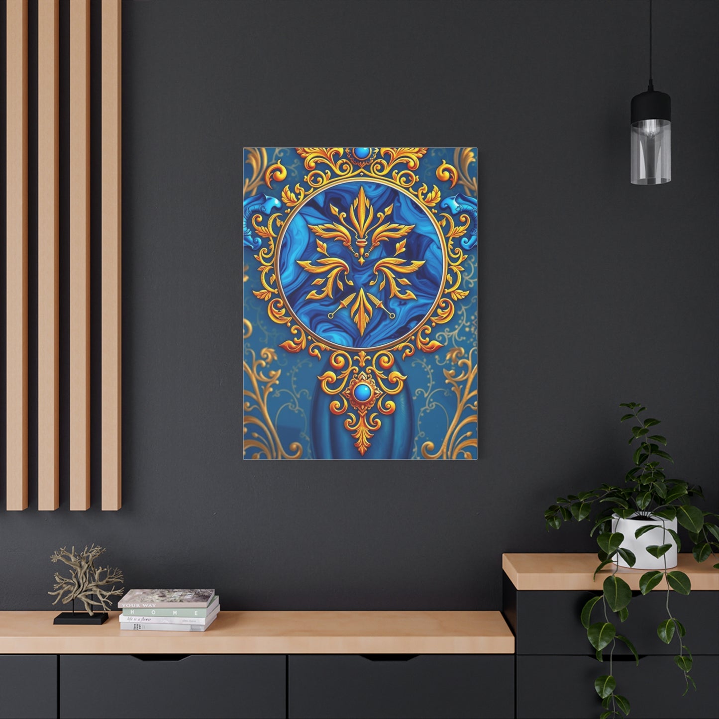 Vision Blue & Gold Art Art Wall Art & Canvas Print