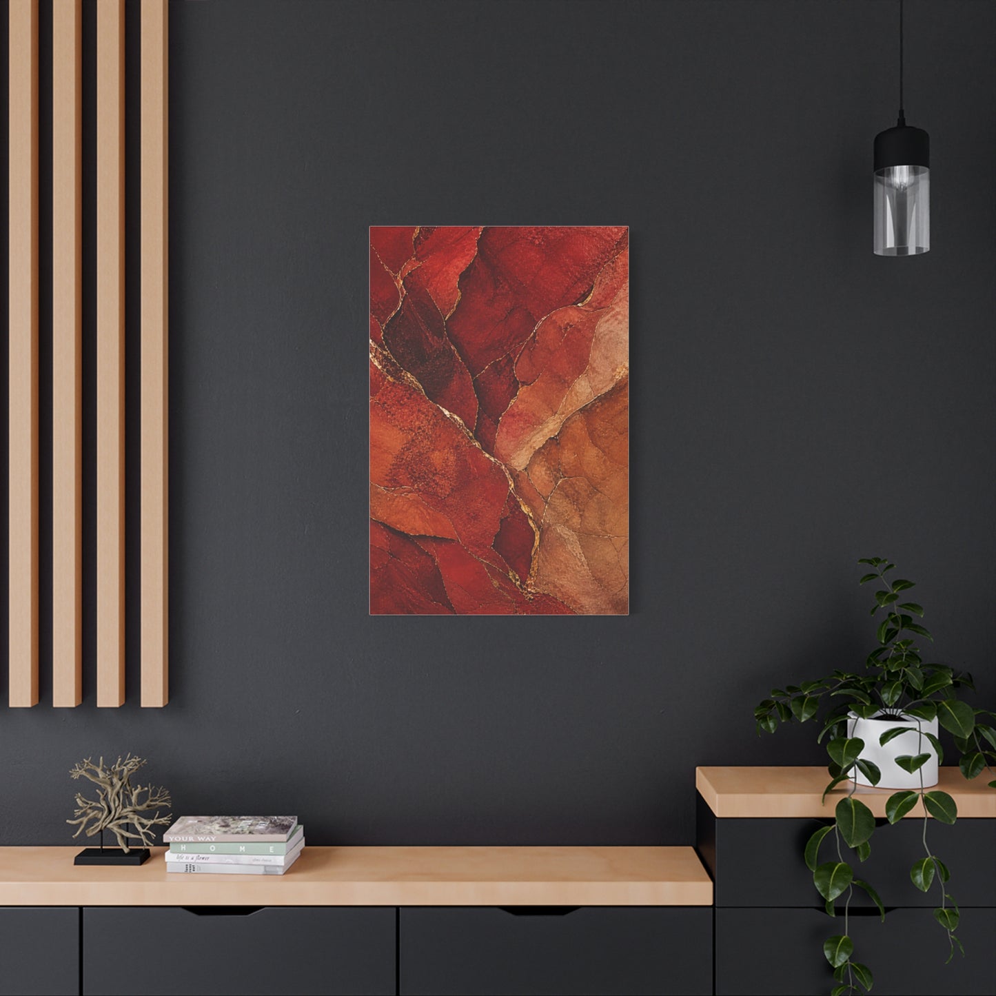 Red Geologic Mineral Abstraction Wall Art & Canvas Print