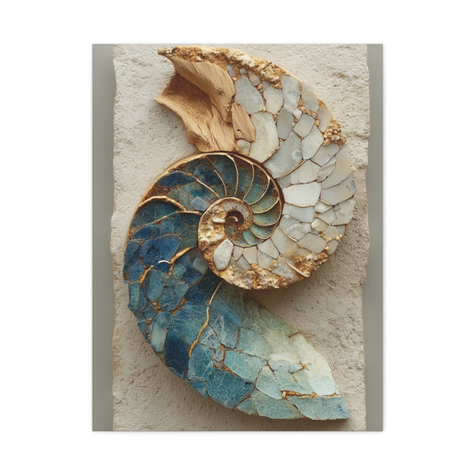 Nautilus Driftwood Mosaic Wall Art & Canvas Print