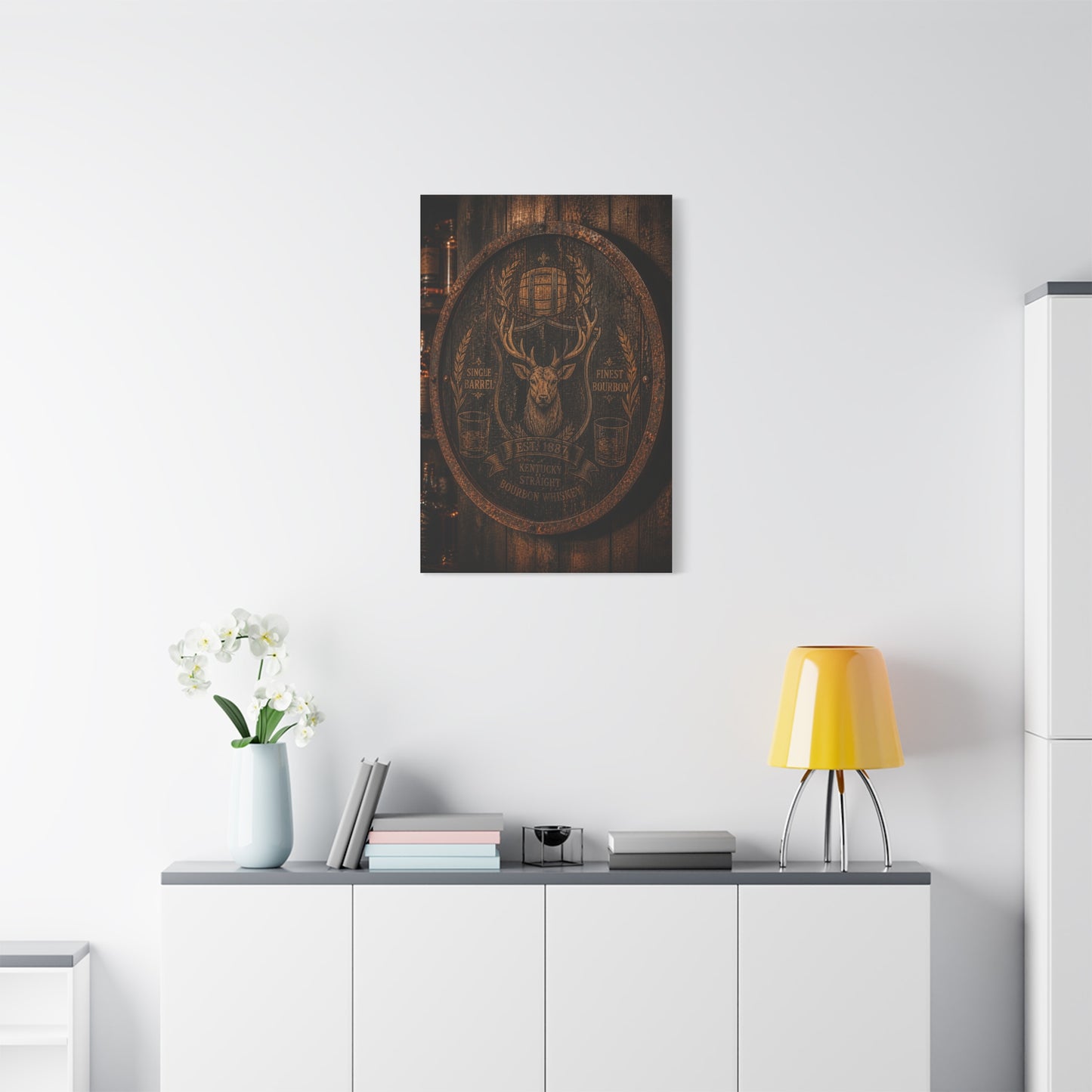 Bourbon Barrel Crest Wall Art & Canvas Print