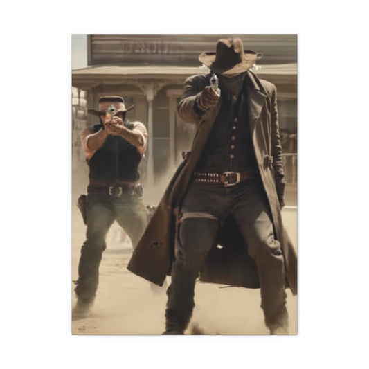 High Noon Gunslinger Showdown Wall Art & Canvas Print