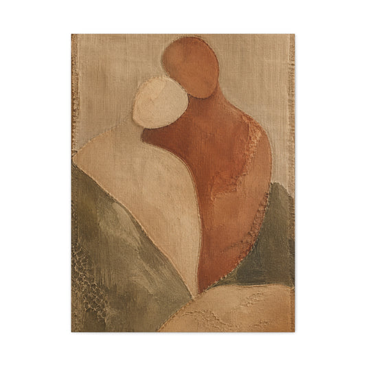 Minimal Abstract Embrace Romance Wall Art & Canvas Print
