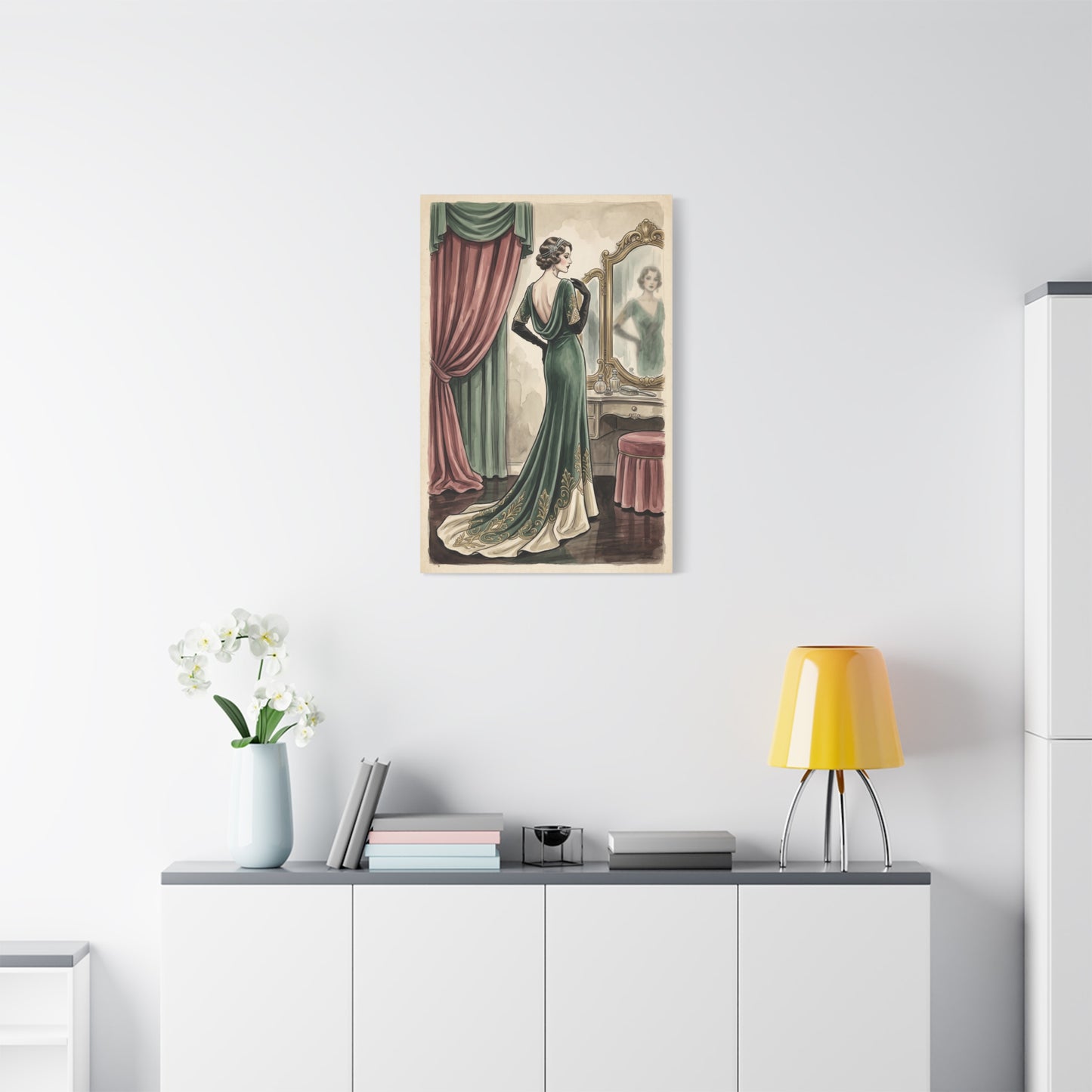 Vintage Fashion Atelier Illustration Wall Art & Canvas Print